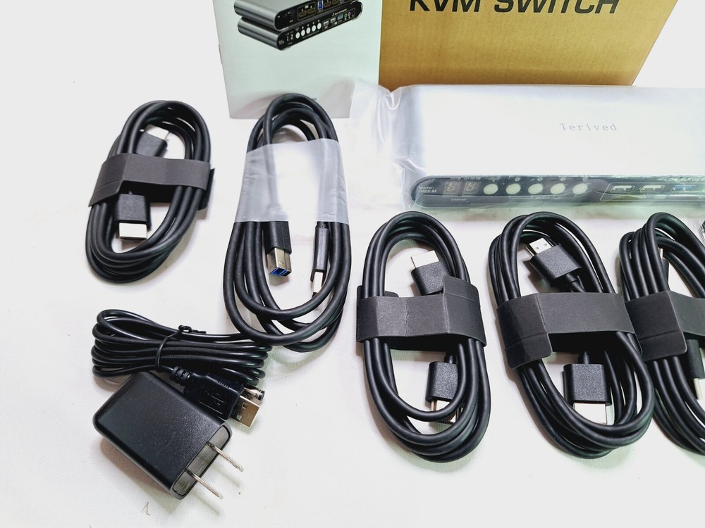 2 Computers 2 HDMI Monitors Matrix Automatic KVM Switch 4K@60Hz Hotkey Switching