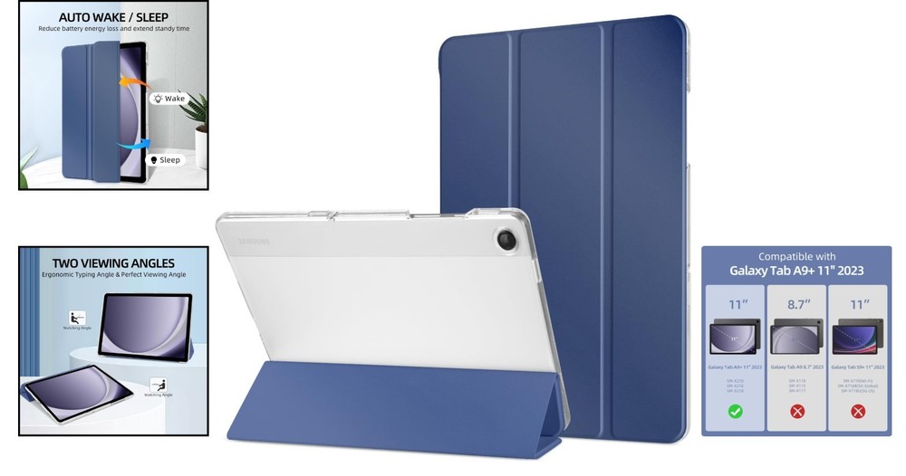 Galaxy Tab A9 11" Slim Case with Hard Shell - Protective, Lightweight, Navy