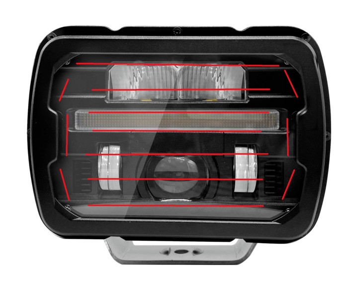 10-30V DC LED Projector. Heated lens and sequential arrow. Functions: Ab