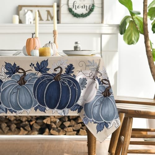 Fall Tablecloth 60×84 Inch Rectangular, Autumn 60" x 84" (Rectangular) Beige