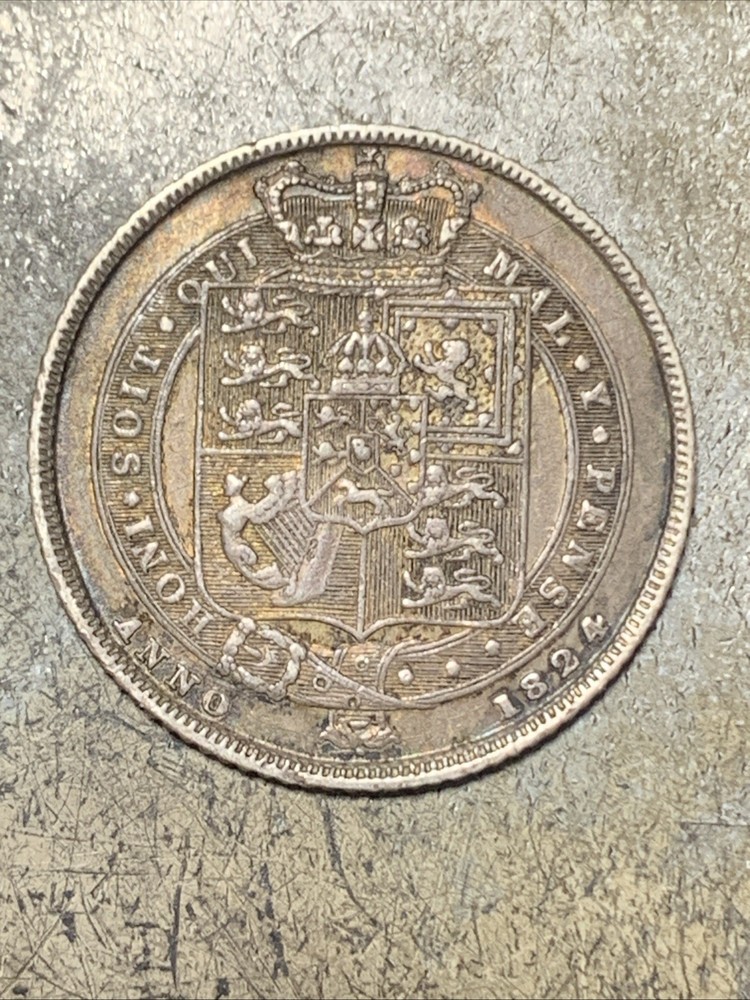 1824 6 Pence Silver Coin .925