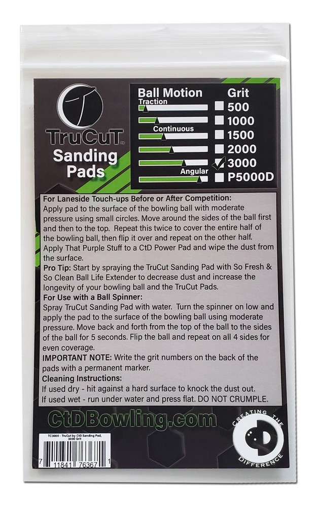 TruCut Sanding Pads | 3000 Grit | Bowling Ball Sanding Pads | 6"