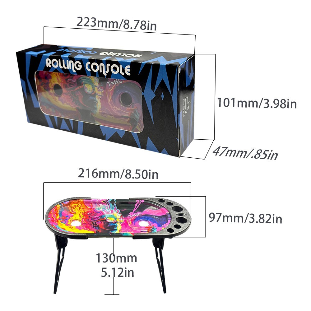 Foldable Rolling Tray with Cone Loader for King or 1-1/4 Size Pre Rolled-Crazy