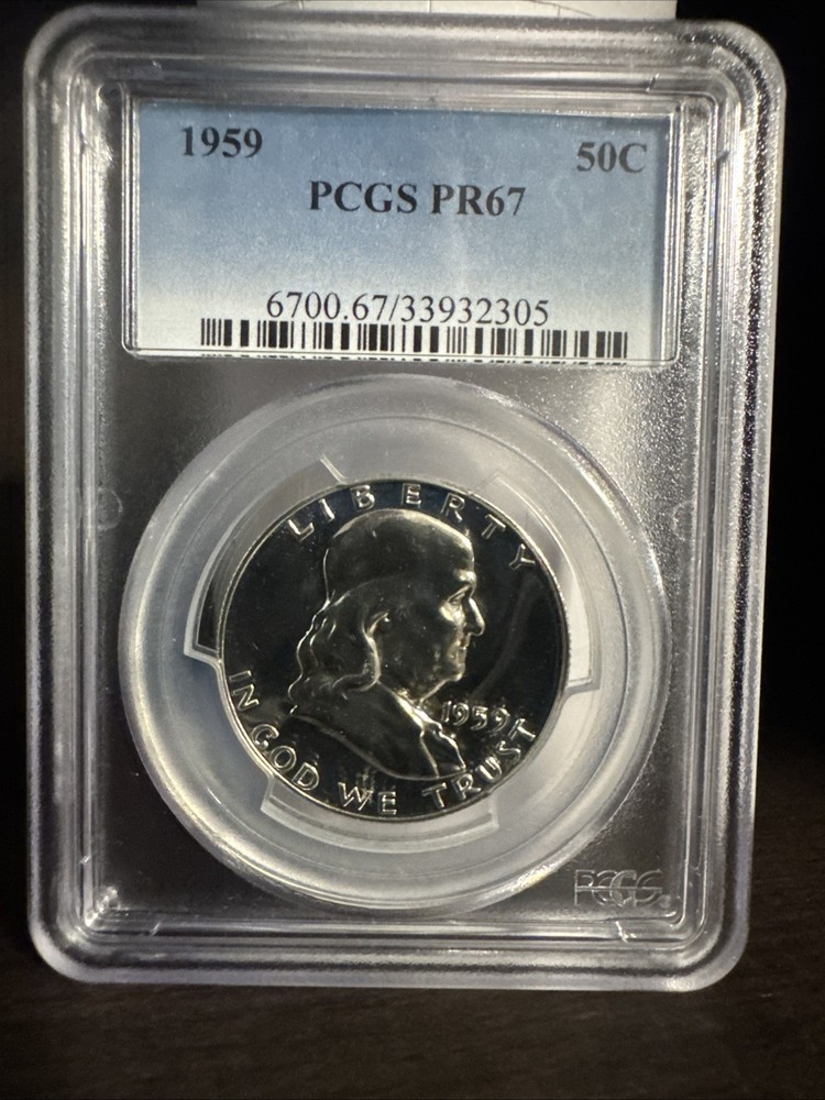 1959 PROOF FRANKLIN HALF PCGS PR67