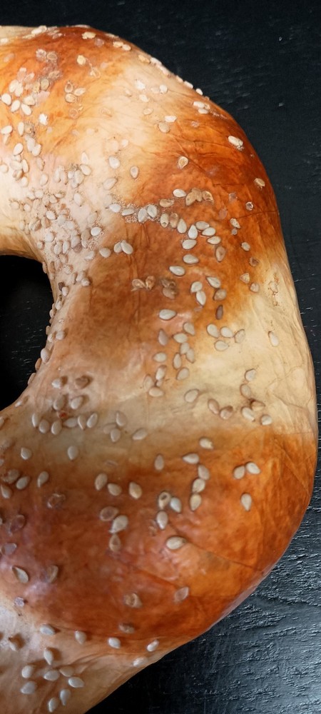 Artificial Sesame Seed Topped Bread Ring Realistic 8"
