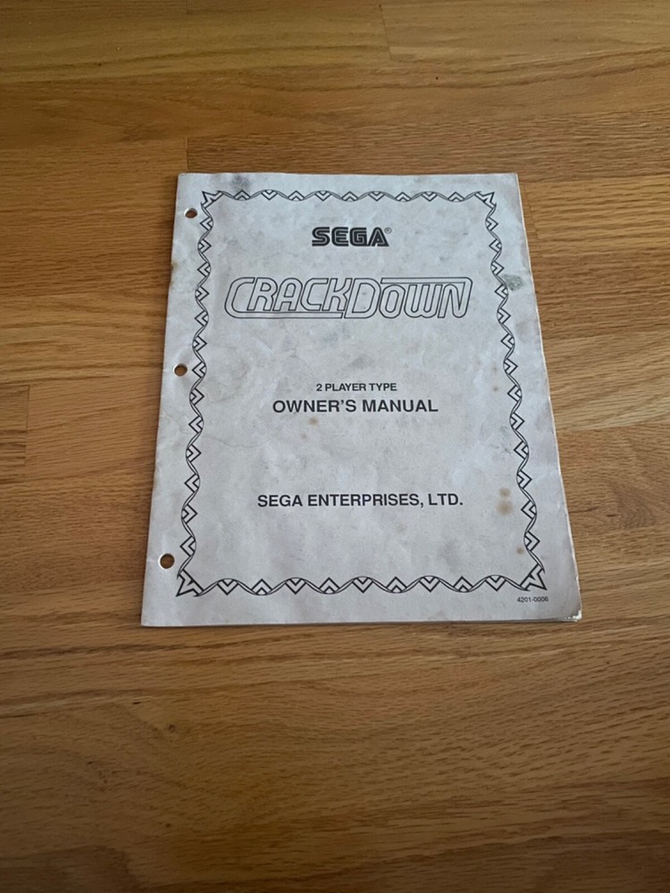 Crackdown 2-player type Owner's Manual, Sega 1989