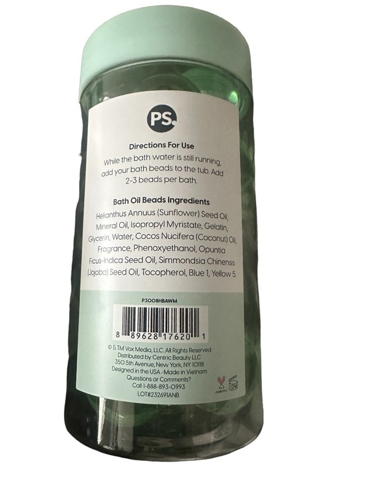 Pop sugar Bath Oil Beads Eucalyptus 1.73 OZ NEW