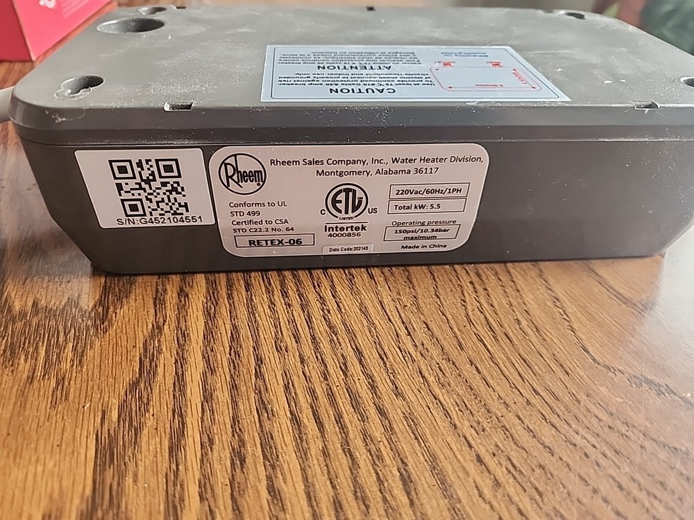 Rheem RETEX-06 6 kW 1.0 GPM Electric Tankless Water Heater - Gray 475