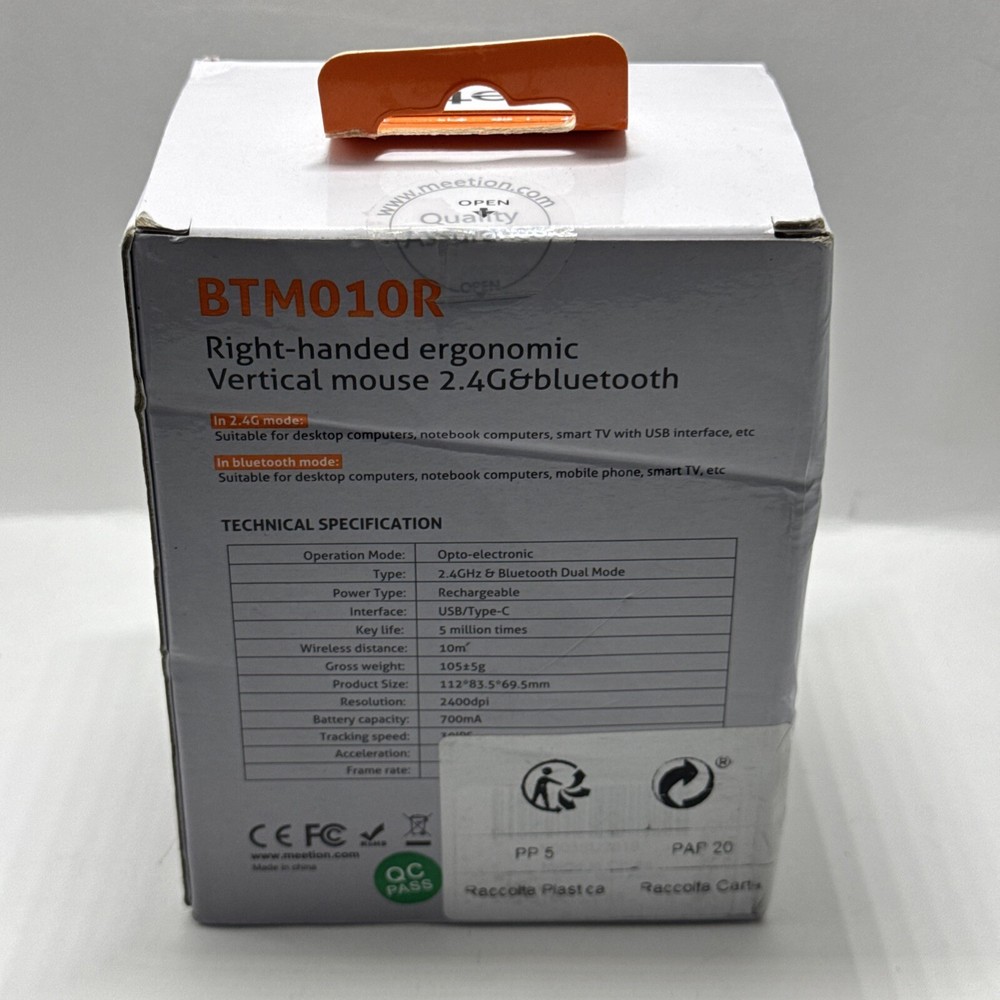 MEETION Ergonomic Vertical Mouse, Wireless Vertical Mouse. Bluetooth