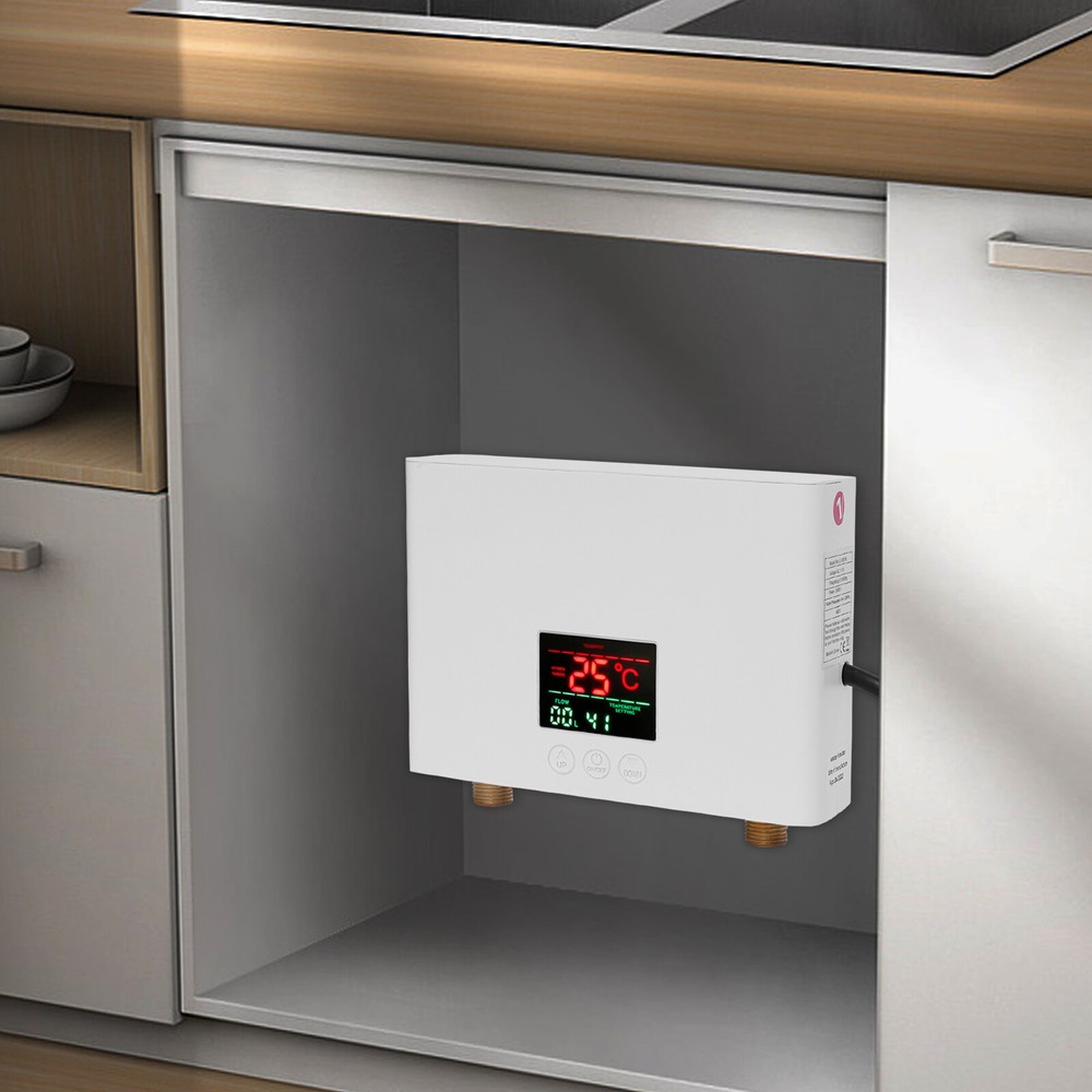 110V Kitchen Electric Hot Tankless Water Heater Shower Instant Boiler Bathroom