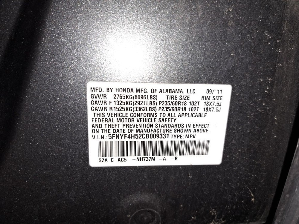 2012 Pilot Display Screen Sku#4258060