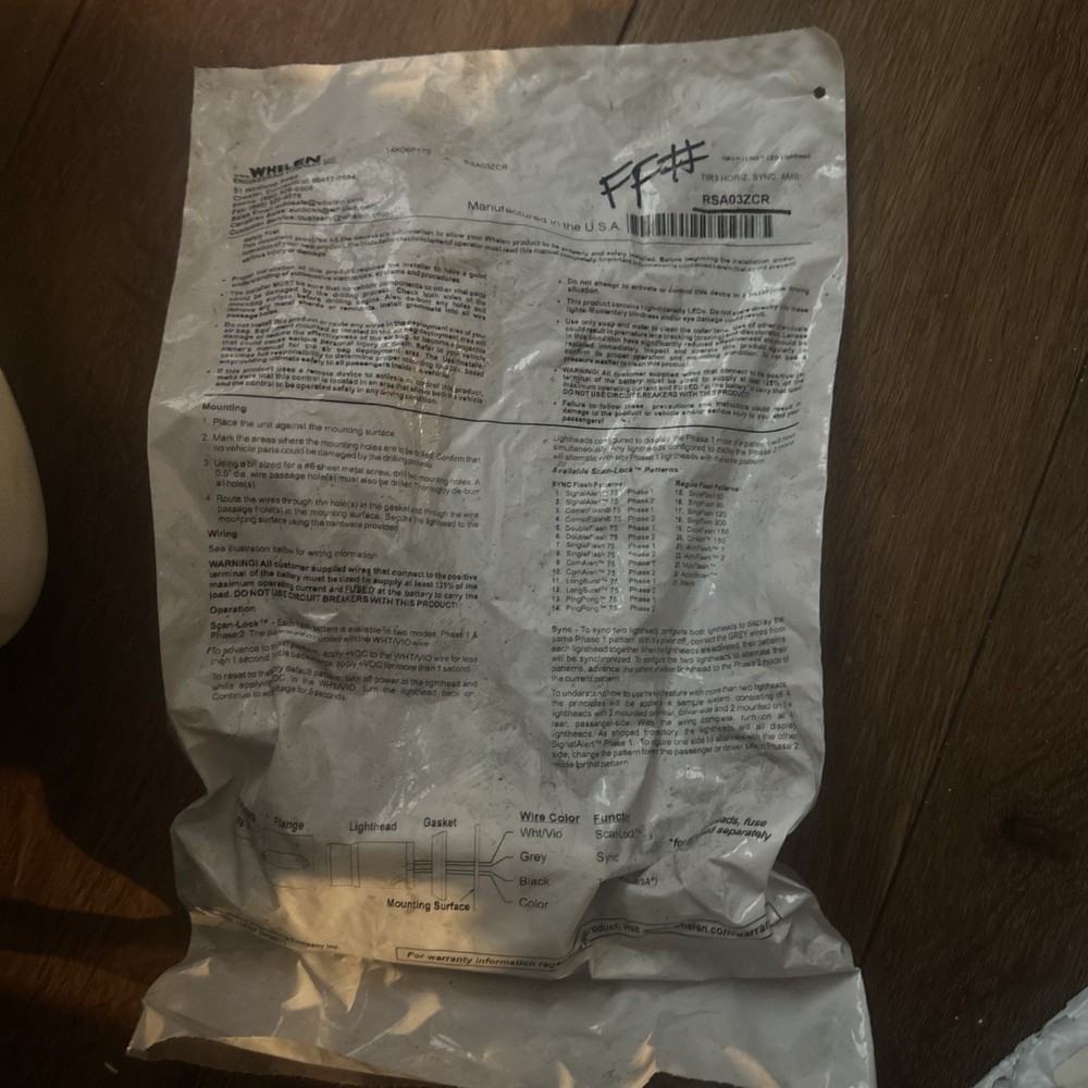 Whelen RSA03ZCR Tir3 Warning Light Horizontal Mo