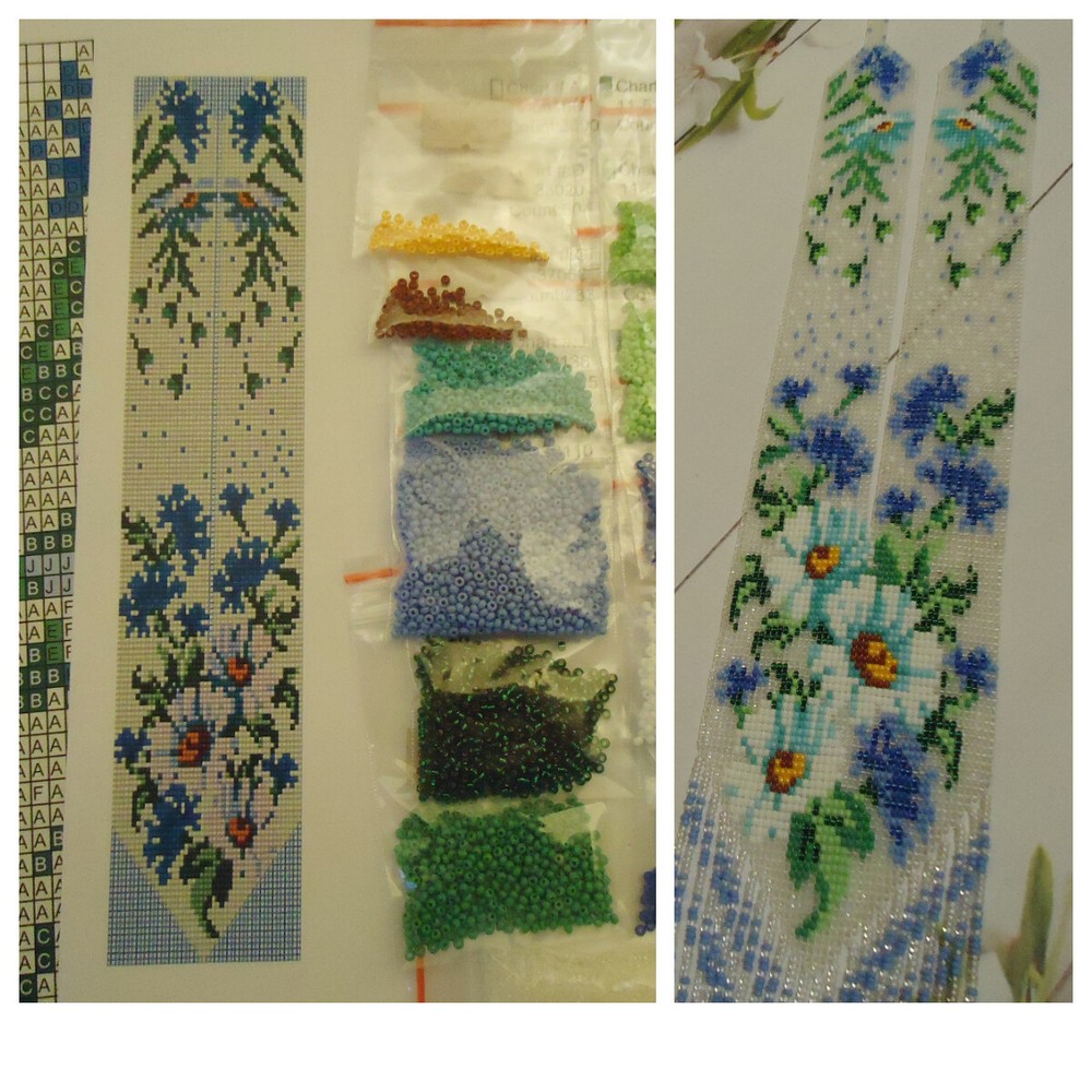 Kit for making a necklace gerdan. Beading Loom Pattern. #K6b