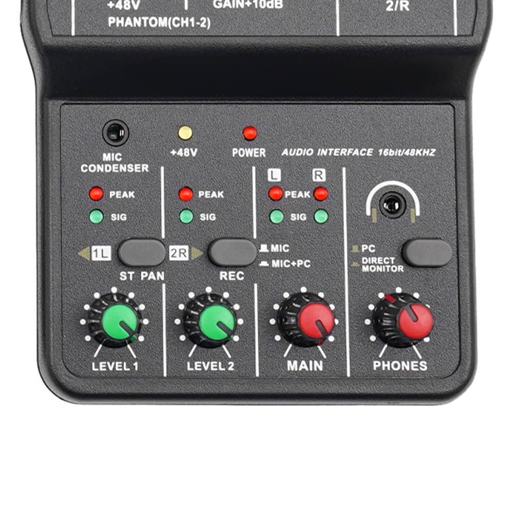 4Channel Mini Audio Mixer Bluetooth USB DJ Sound Mixing Console Amplifier Studio