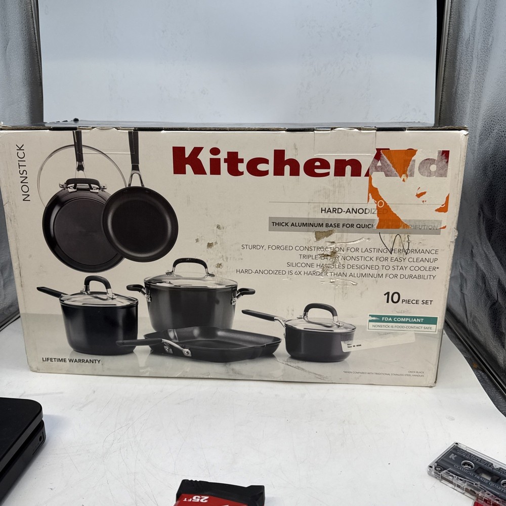Kitchen Aid Onyx Black Hard Anodized  Cookware Set, 10-Piece
