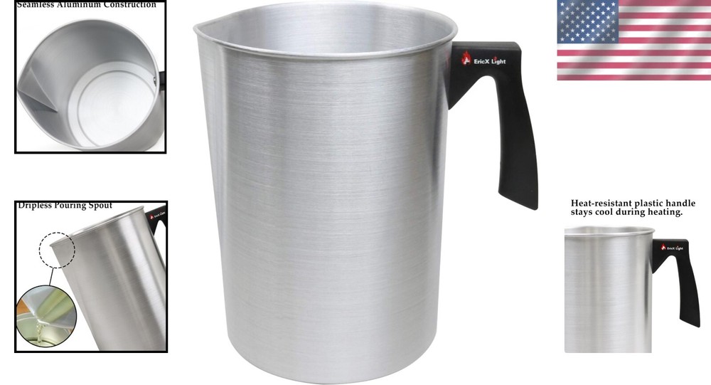 DIY Candle Making Pot - 4 lbs Dripless Pouring Pitcher with Nonstick Interior