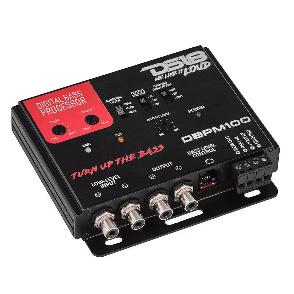 DS18 DBPM100 Car Digital Bass Processor 2 Channel Preamp Input Output Epicenter