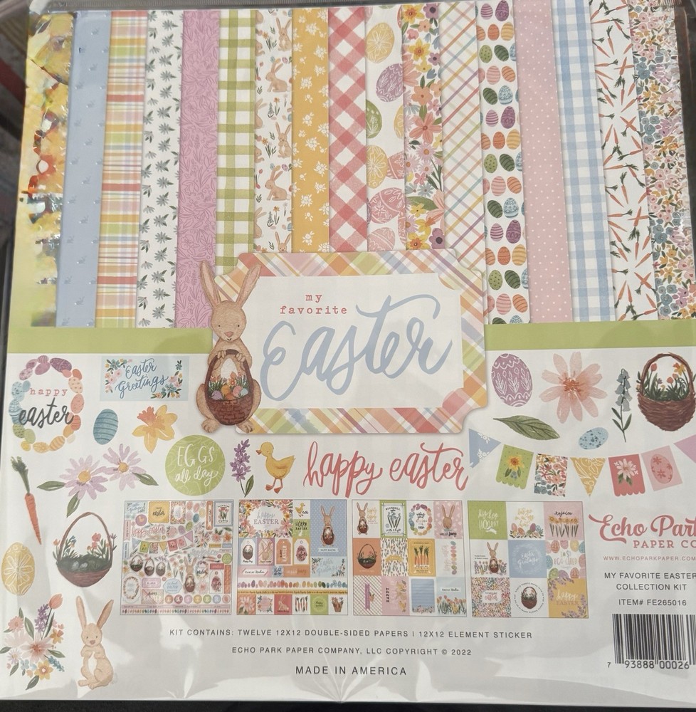 Echo Park 12"x 12" MY FAVORITE EASTER collection kit~NICE! Quick Ship!