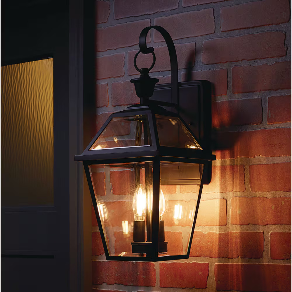 Glenneyre 20.25 In. 2-Light Espresso Bronze Hardwired Outdoor Wall Light Lantern