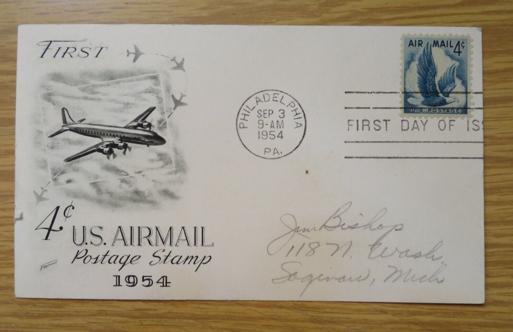 Scott #C48 4¢ Eagle In Flight - 1954 Fleetwood FDC First Day Post Card ~