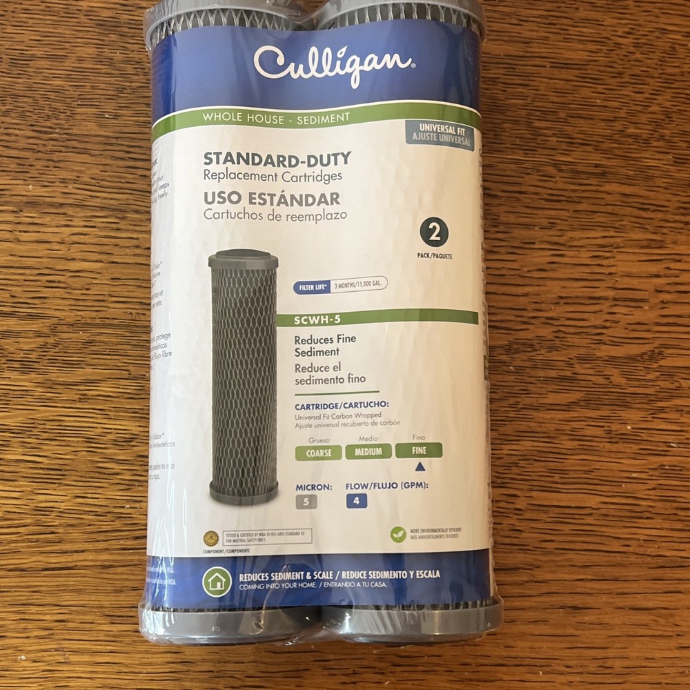 Culligan SCWH-5 5 Micron Carbon Water Filter Fine New Sealed 2 Pack