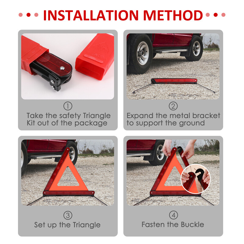 Car Vehicles Breakdown Emergency Warning Triangle Reflective Safety Roadside Kit