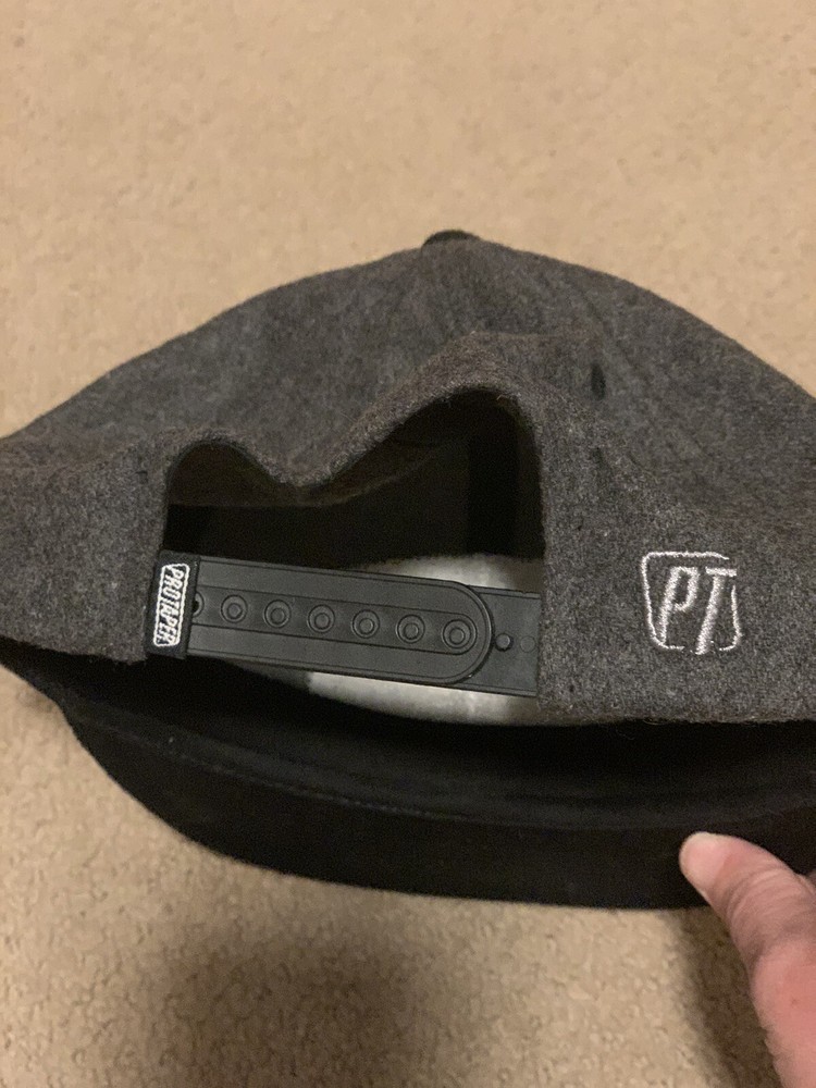 ProTaper Moto Supply Hat Snapback Gray Black Wool Blend Cap LARGE PATCH HAT
