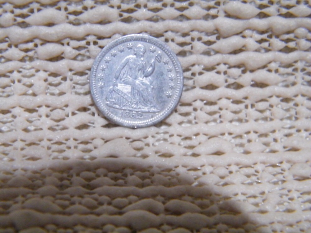 1852 Silver Seated Liberty Half Dime Middle Grade bh3