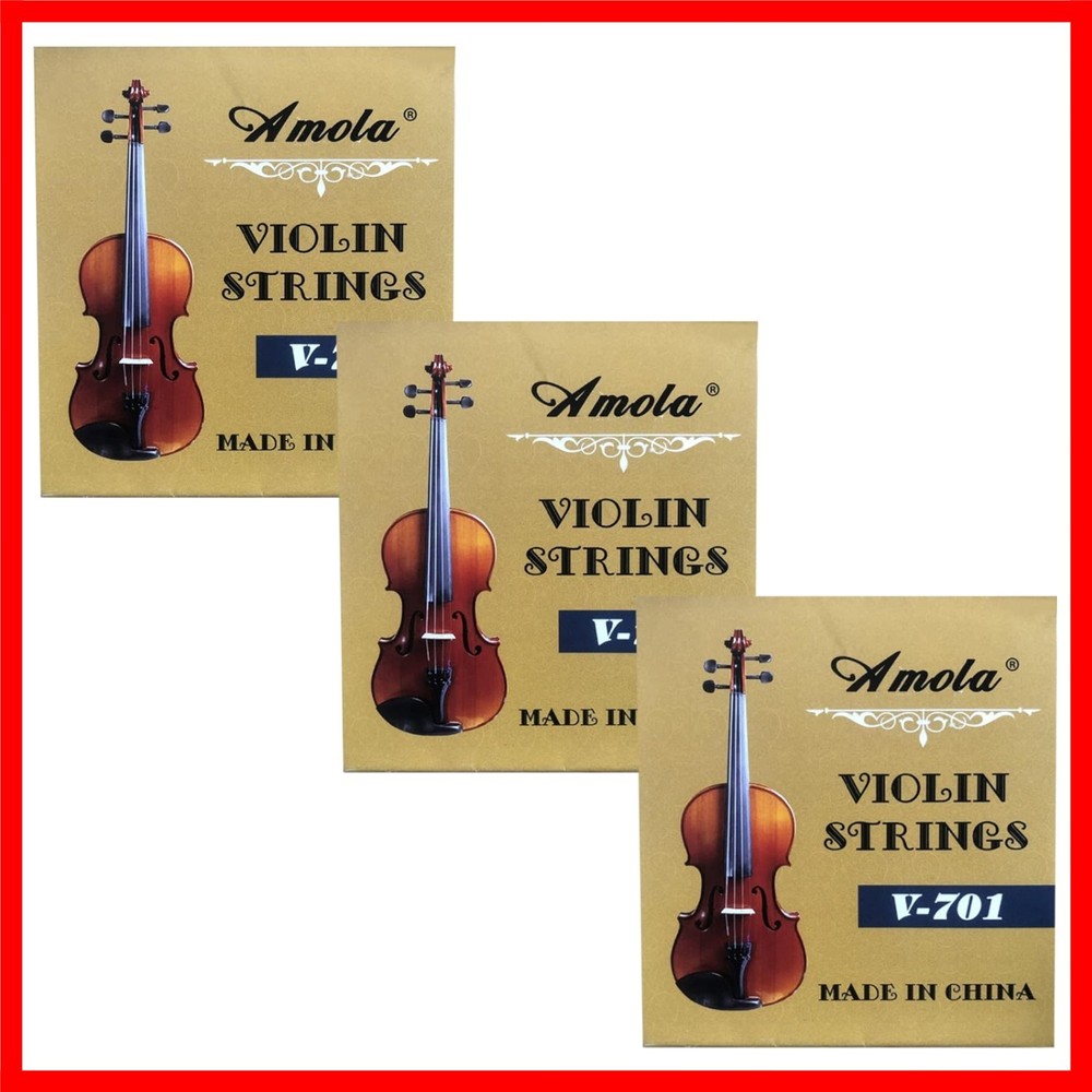 3 Packs Full Set Replacement Stainless Steel 4/4 Size Violin Strings E A D G