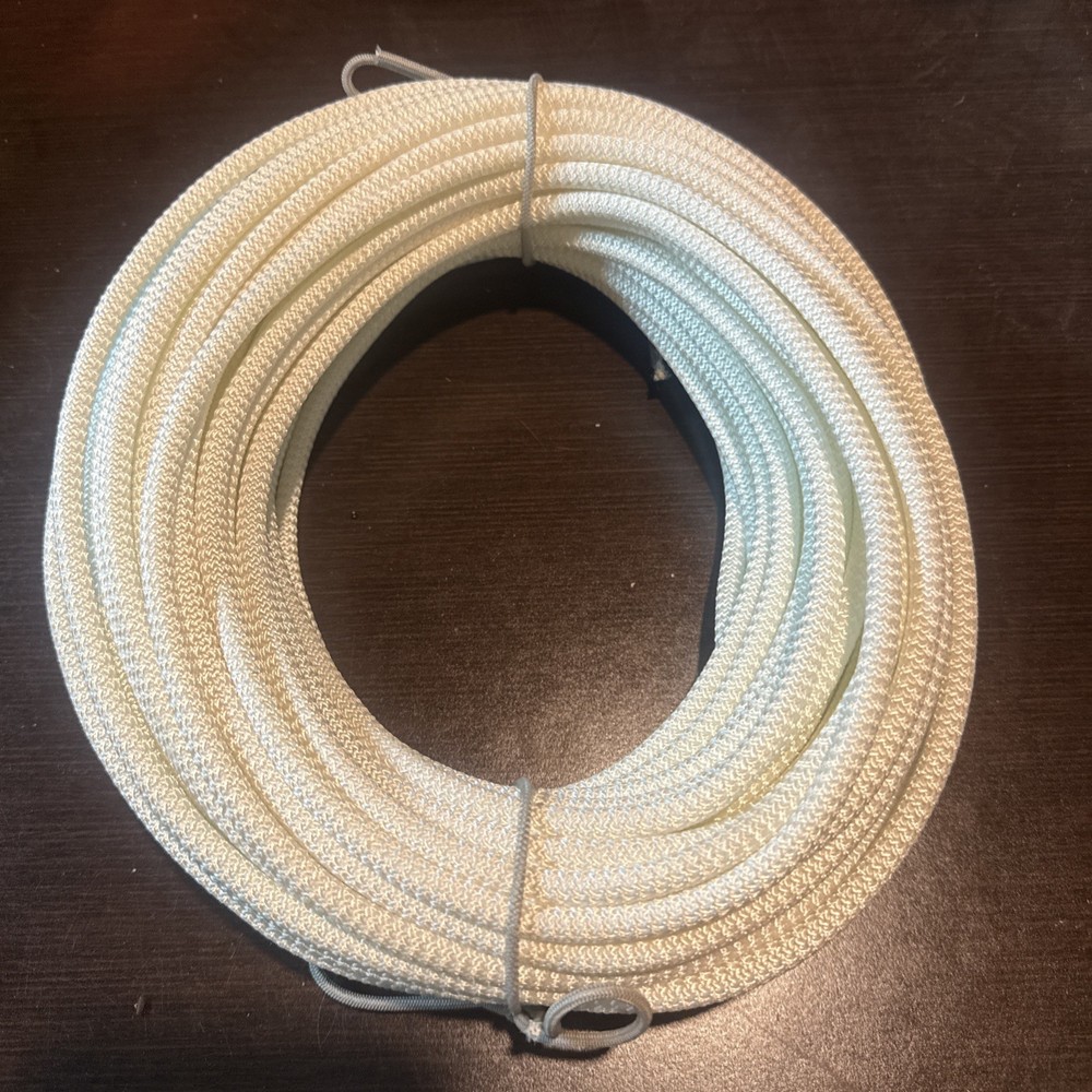 5/16" x 100' White Polyester Clothesline Rope Low Stretch & UV Resistant