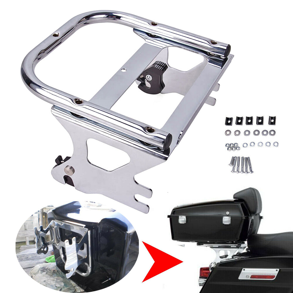 Quick Release Two-up Tour Pack Rack Mount + Docking Kit For Harley Touring 97-08