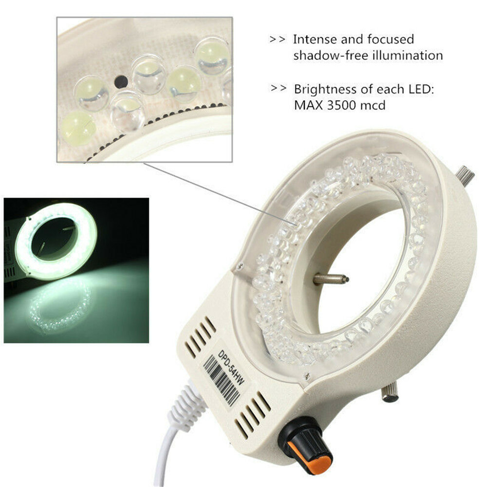 56 LED Adjustable Bright Ring Light illuminator Lamp For Stereo Zoom Microscope