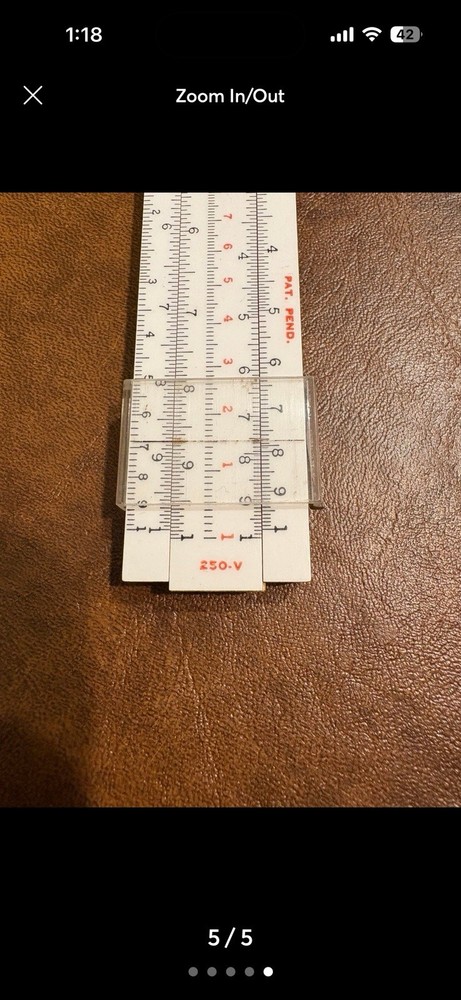 Vintage Engineering Instruments 10” Slide Ruler Model 250 -V