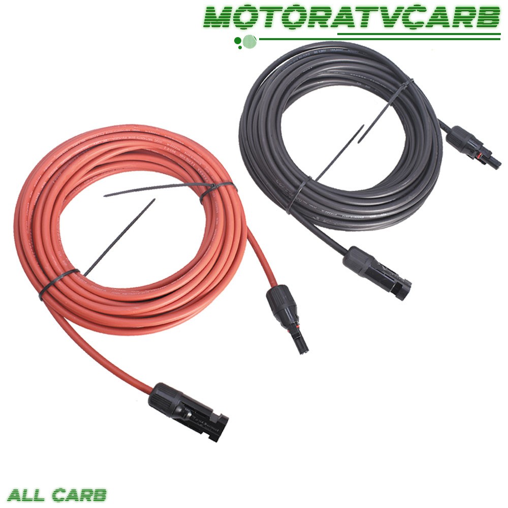 ALL-CARB 30 FT 12 AWG Black + Red Solar Panel Extension Cable Wire Connector