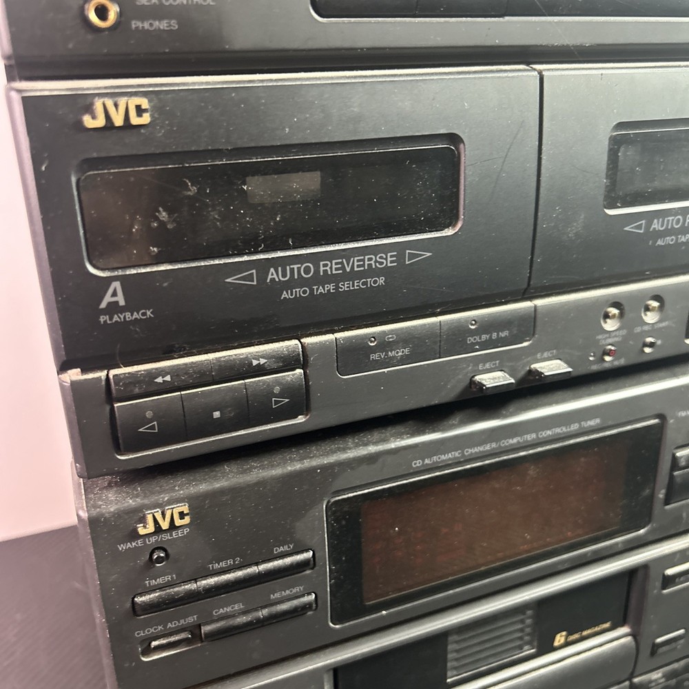 JVC MX-C5 Compact Component System 6+1 CD Changer/ Dual Tape *Read*