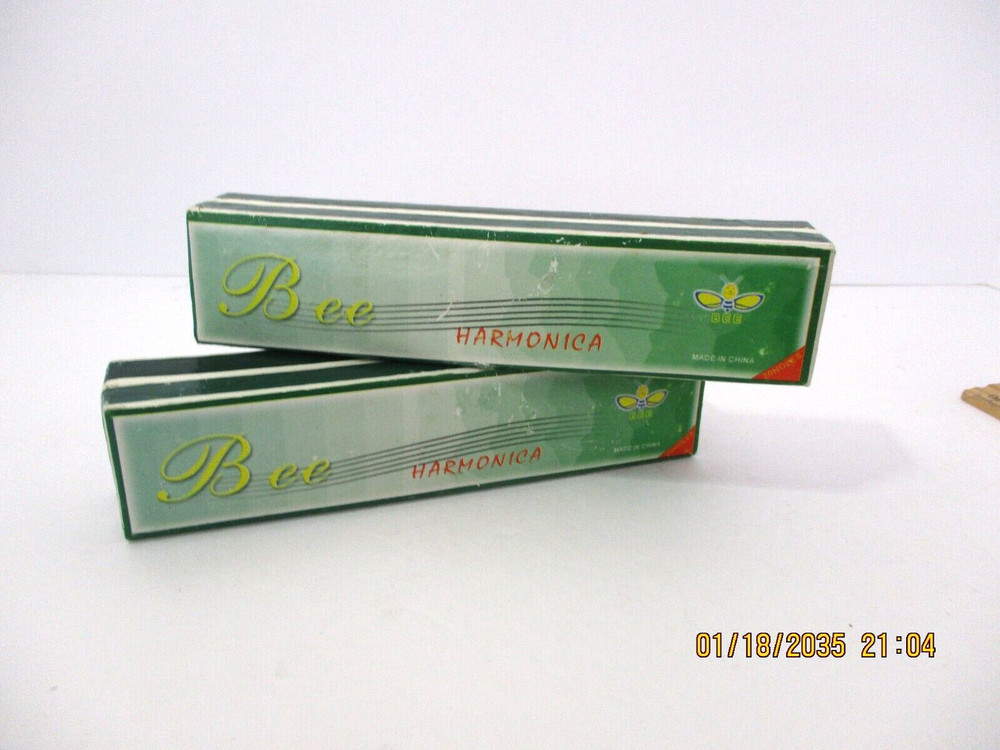 A Set of Two "Bee" Pocket Harmonicas in original boxes.
