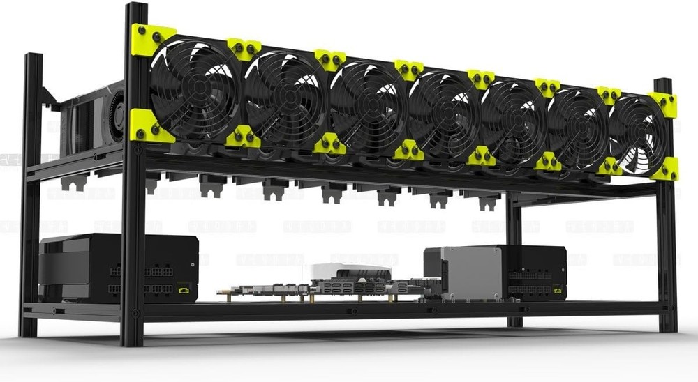 Veddha V4C 12-GPU Mining Case Aluminum Mining Rig Open Air Frame Case