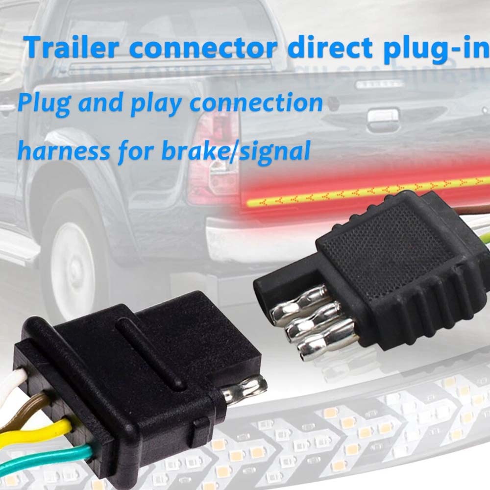 LED Tailgate Light Bar 60" Triple Row 5-Function Strip for Pickup Trailer SUV