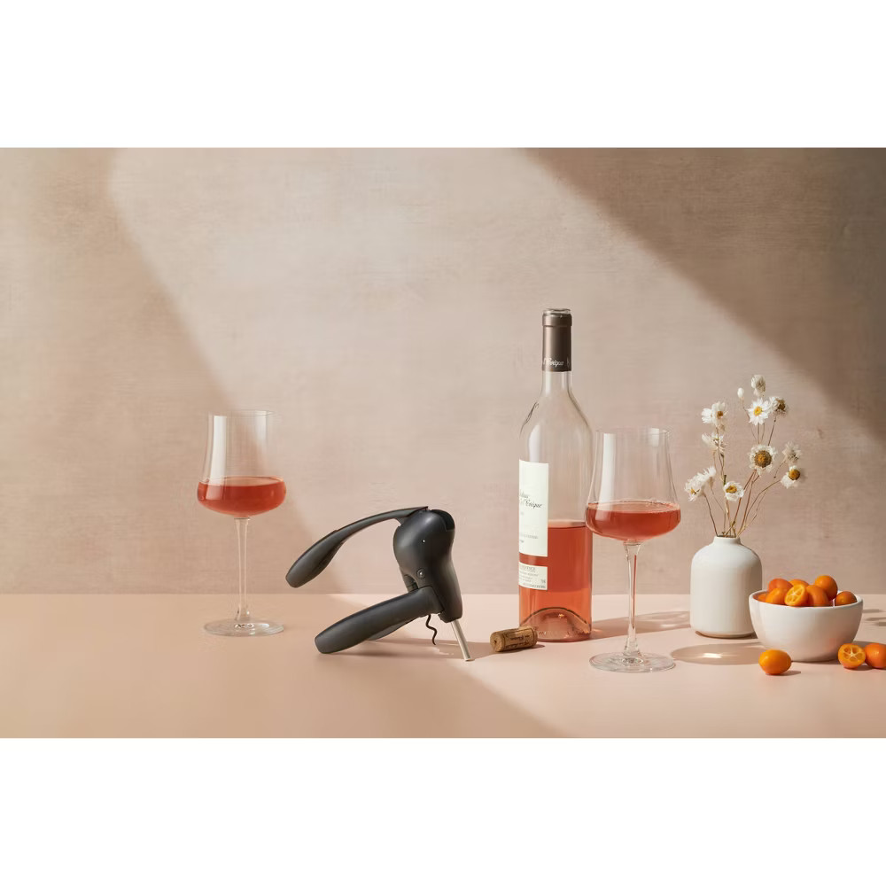 Rabbit Lever Corkscrew Set Black