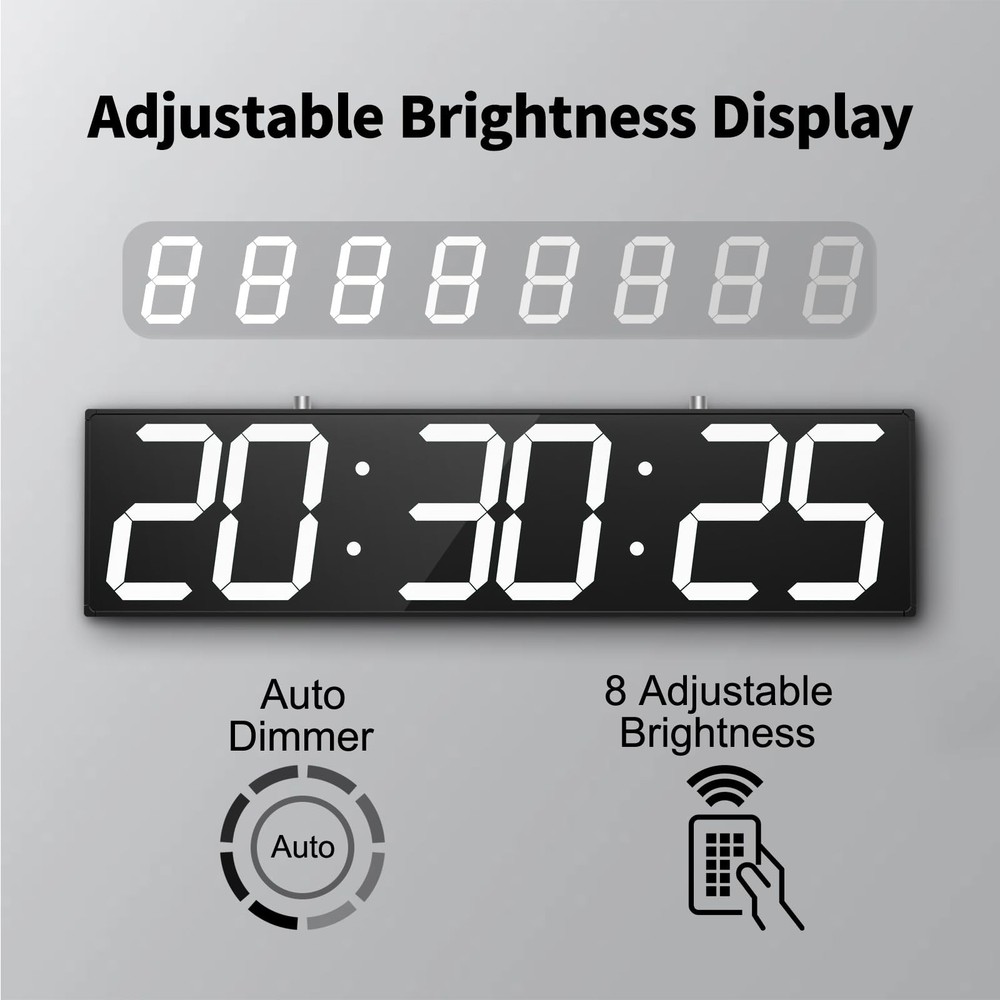 28.5‘’ Double Sided Digital Wall Clock, Multifunctional Led Countdow