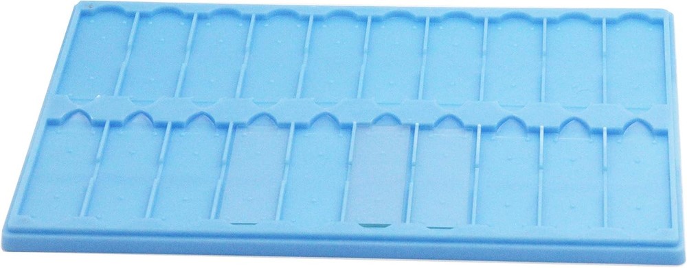 Plastic Microscope Slide Tray; 20 Capacity, Pack Green, Orange, Blue, White