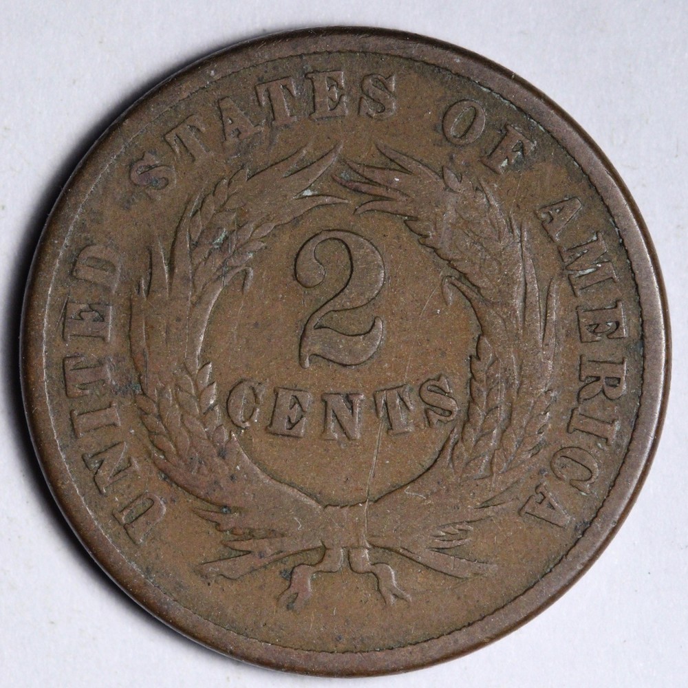 1869 Two Cent Piece FINE E166 SYCV