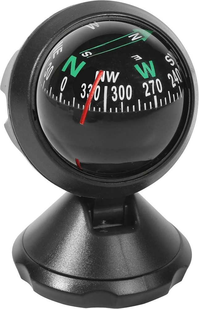Compact Dashboard Compass Ball - Easy Read & Adjustable Mounting for Vehicles
