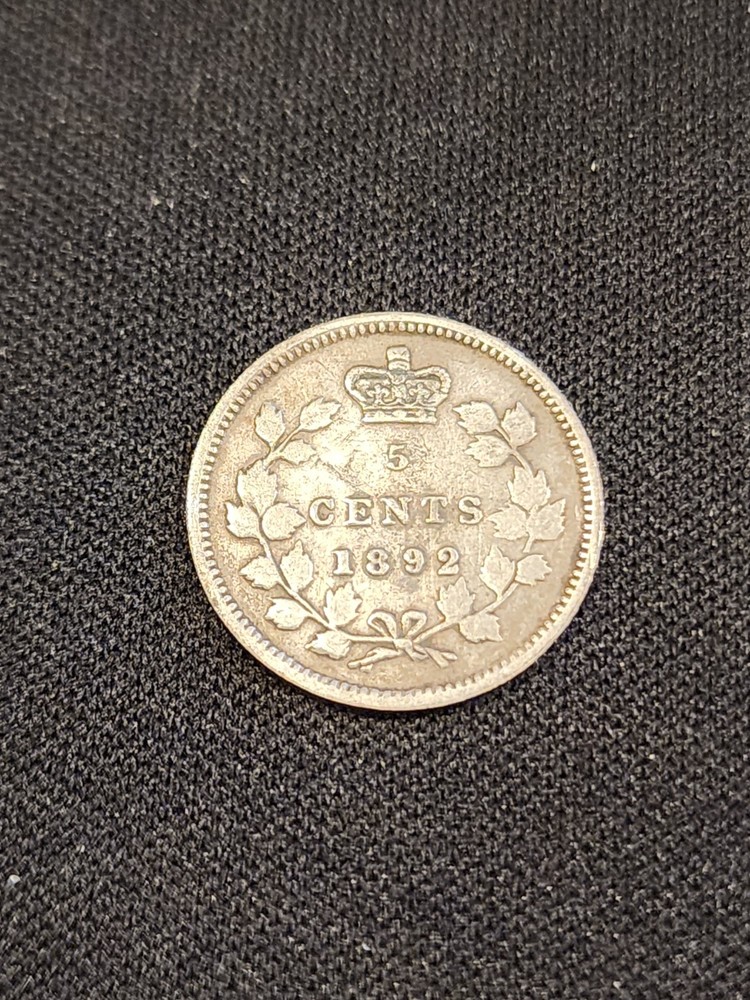 1892 Canada 5 Cents Silver Coin