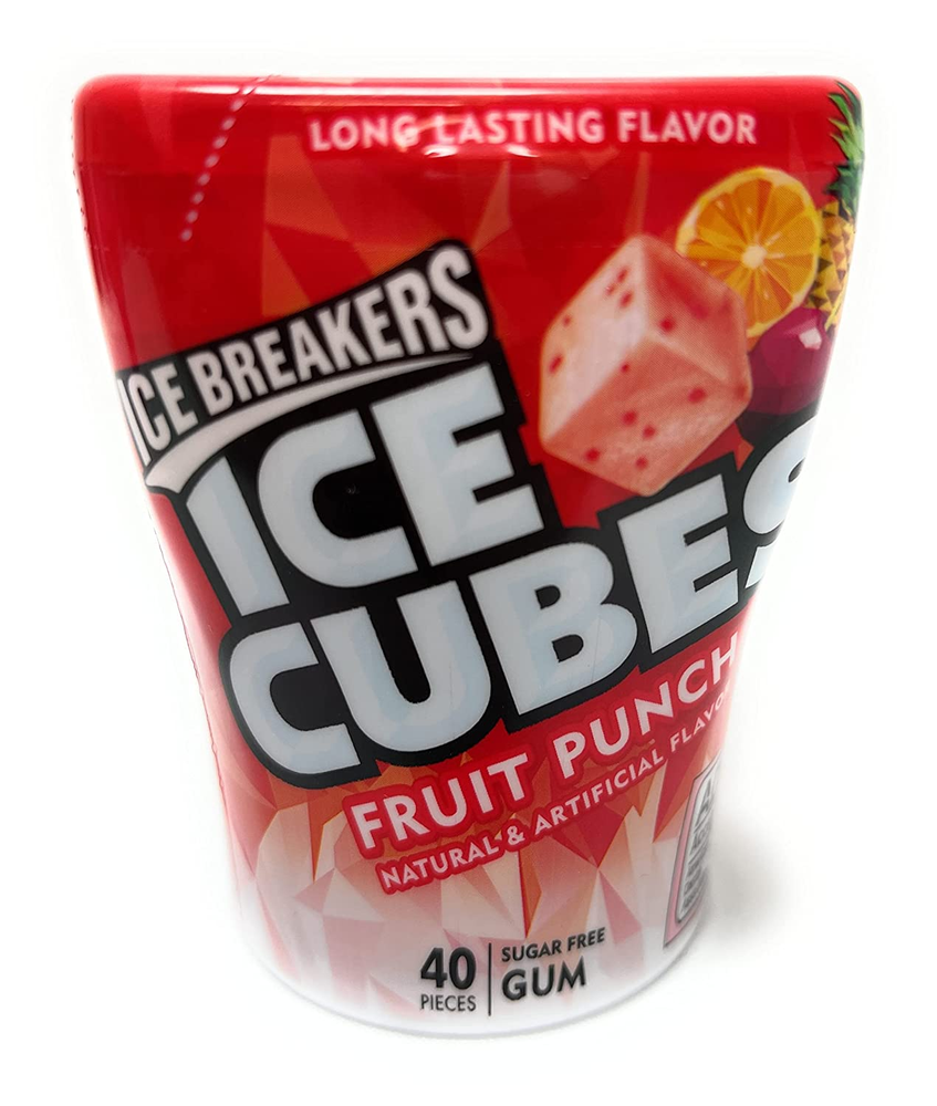 ICE BREAKERS ICE CUBES, Fruit Punch, Sugar Free, 40 Pieces (3 Pack) Limited Time