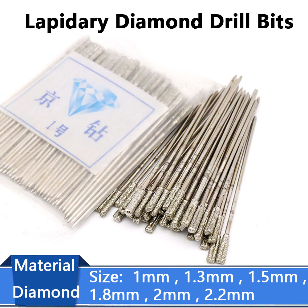 Diamond Lapidary Drill Bits Solid Needle Jewelry Jade Drill Hole Tools 1- 2.2mm