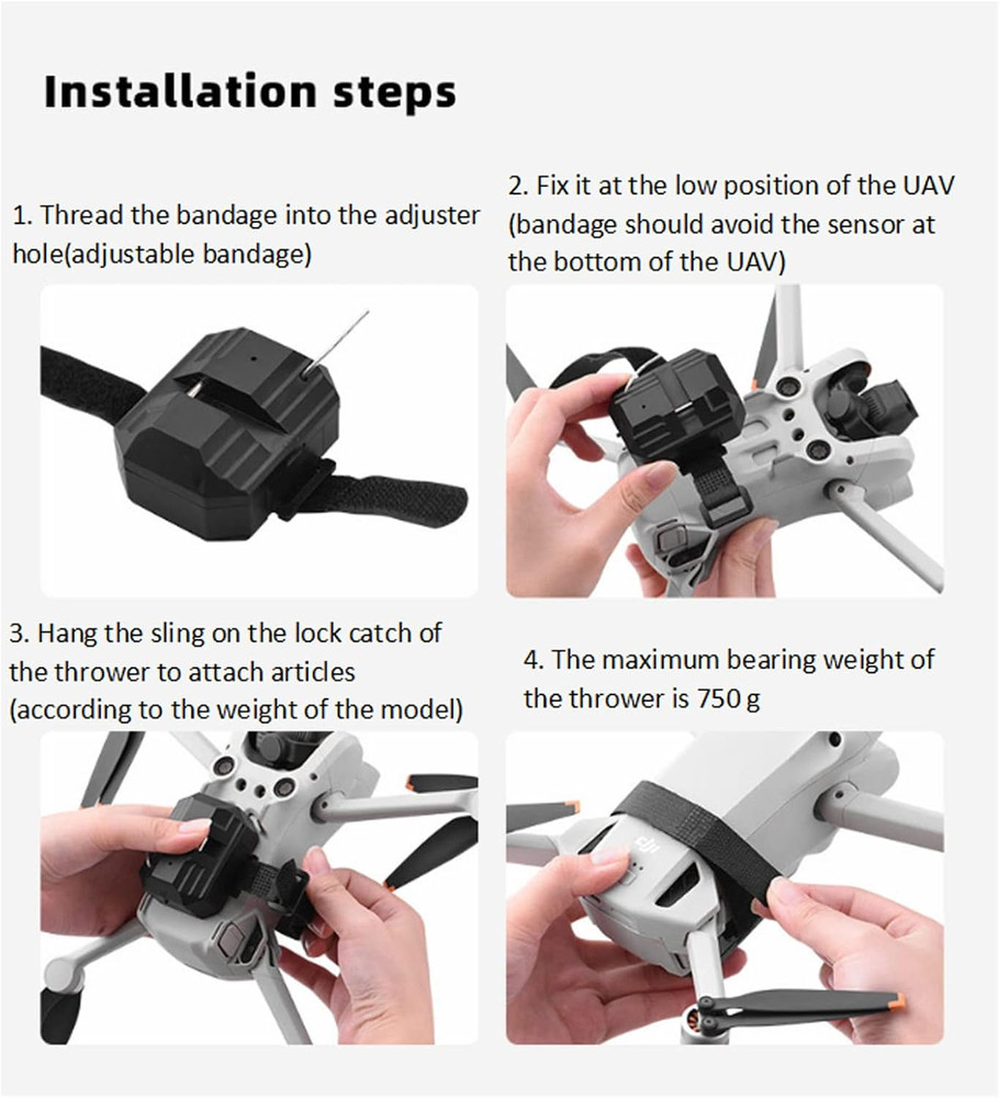 164Ft Drone Airdrop System, 2.4G Drone Clip Remote Control Object Launcher, H...