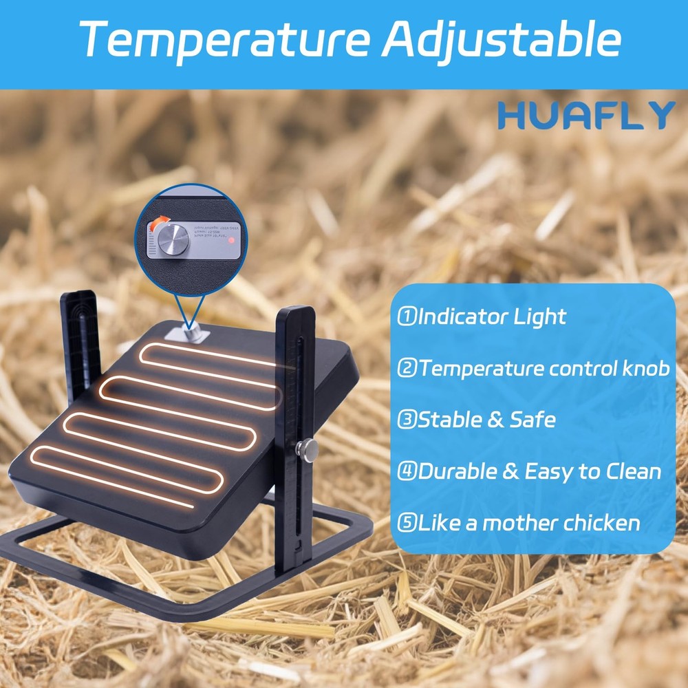 Brooder Plate,10" x 10" Temperature Adjustable Brooder Plate for Chicks Ducks...