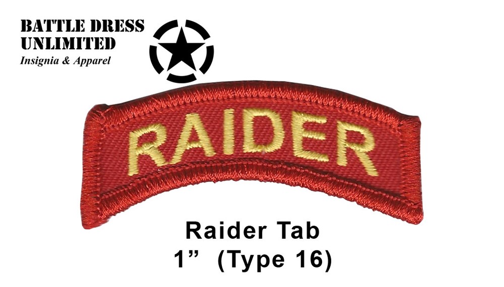 Patch: Marine RAIDER Tab (USMC, Marines, Corps)