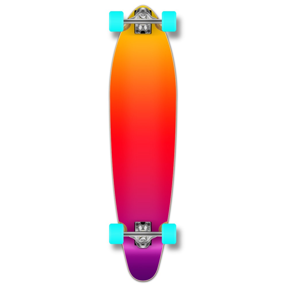 Yocaher Kicktail Longboard Complete - Gradient Pink